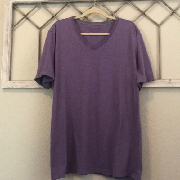 Super soft V-neck T-shirt in distressed purple